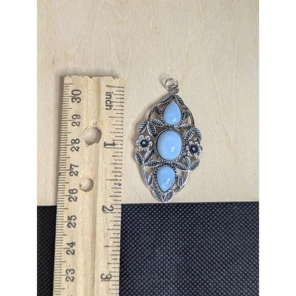 JTV Jewelry - Blue Opal Gemstone Enhancer/Pendant in Sterling Silver